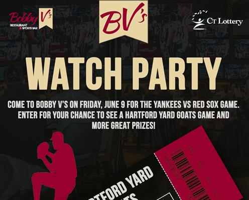 CT Lottery’s Sportsbook at Bobby V’s to Host Boston vs. New York Watch Party Giveaway on June 9th